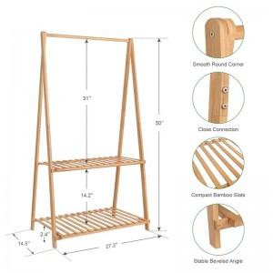 Cumas mór agus spás a shábháil do pháistí bambú páistí hanger